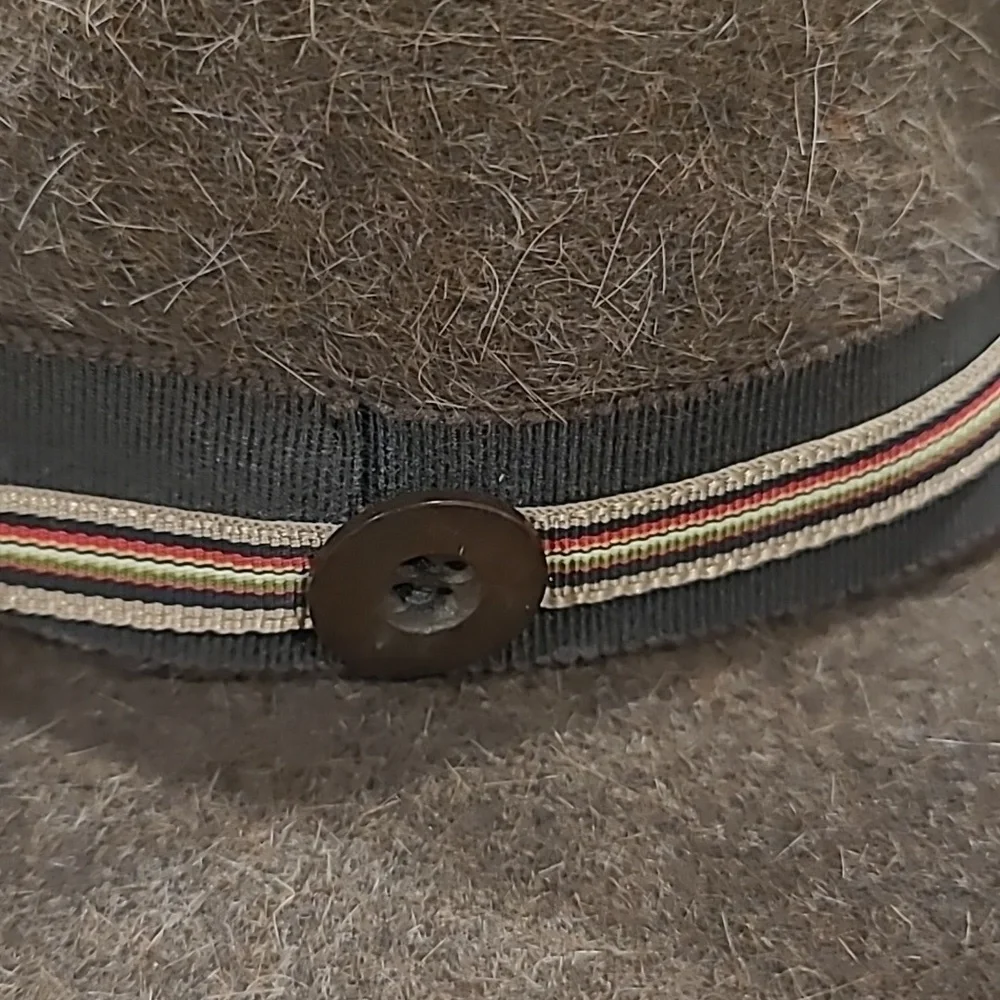 KELLY CHRISTY  Brown Felt Fedora Hat. Made In The U.S.A.